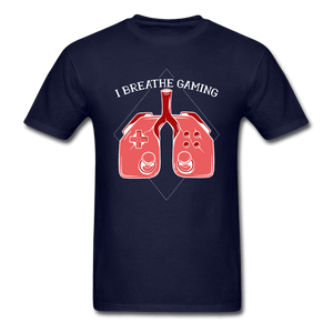 I Breathe Gaming Controller Lungs Unisex T-Shirt - navy