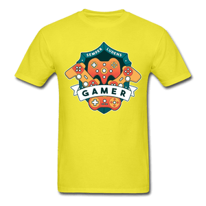 Gamer League Emblem Unisex T-Shirt - yellow