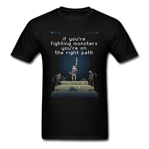 Fight Monsters Classic RPG Gaming T-Shirt - black