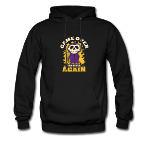 Game Over Try Never Again Skull Reaper Unisex Hoodie - black