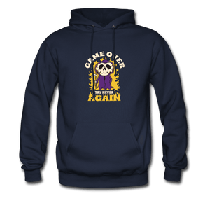 Game Over Try Never Again Skull Reaper Unisex Hoodie - navy