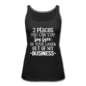 2 Places to Stay for Free Funny Tank Top - black