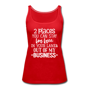 2 Places to Stay for Free Funny Tank Top - red