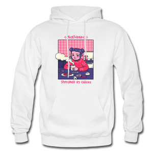 Overthinking Sponsored By Caffeine Cute Hoodie - white