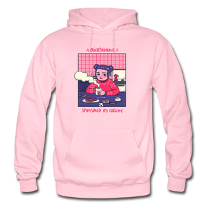 Overthinking Sponsored By Caffeine Cute Hoodie - light pink