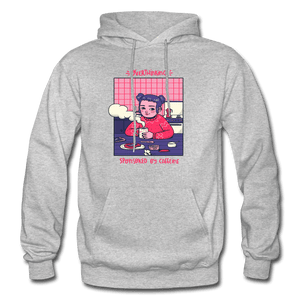Overthinking Sponsored By Caffeine Cute Hoodie - heather gray
