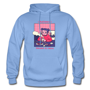 Overthinking Sponsored By Caffeine Cute Hoodie - carolina blue