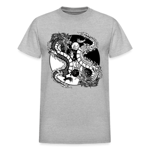Yin Yang Dragon Tattoo Shirt - heather gray