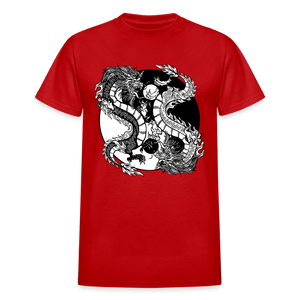 Yin Yang Dragon Tattoo Shirt - red