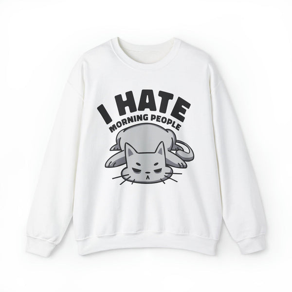 Lazy Cat I Hate Morning People Funny Sweatshirt