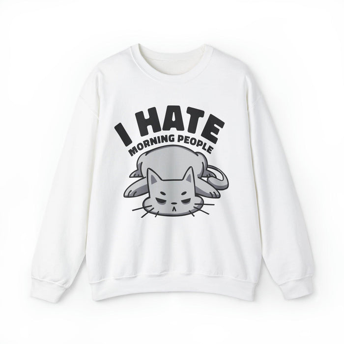Lazy Cat I Hate Morning People Funny Sweatshirt