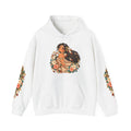 Wind Spirit Anime Hoodie – Vintage 90s Shoujo Feather Girl Sweatshirt, Feather & Floral Sleeve Print