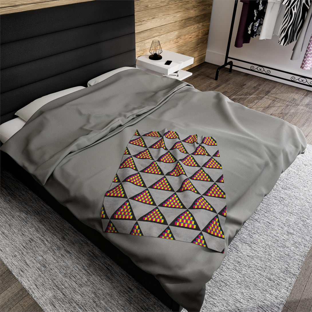 Cube Velveteen Plush Blanket - PlayWhatever