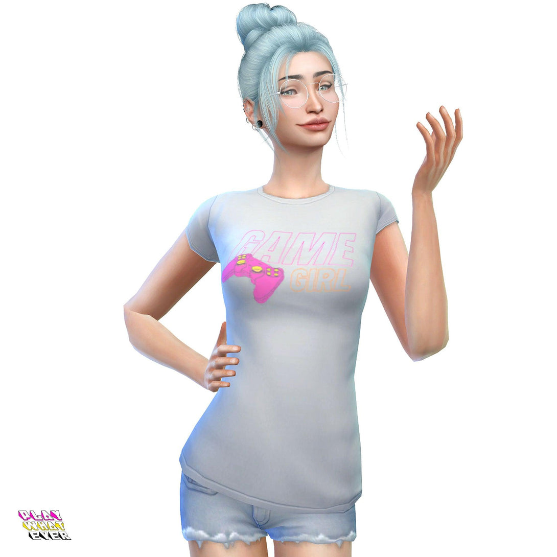 Sims 4 CC Game Girl Gaming Controller Women's Shirt - PlayWhatever