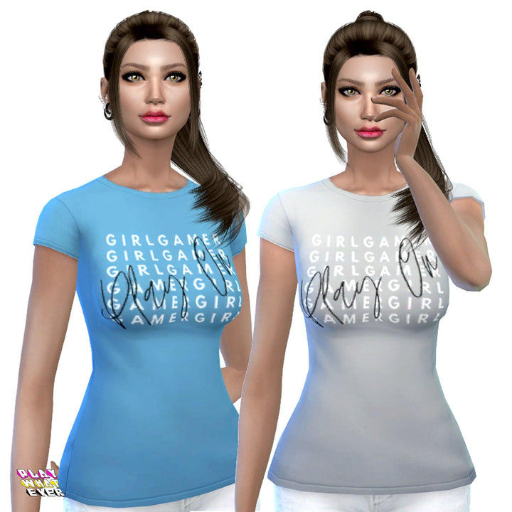 Sims 4 CC Play On Girl Gamer Cute Women's T-Shirt - PlayWhatever