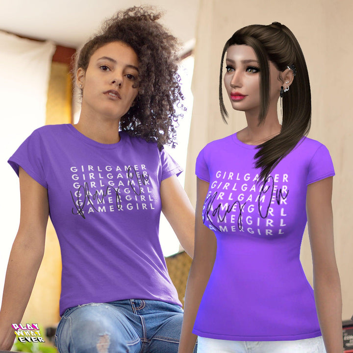 Sims 4 CC Play On Girl Gamer Cute Women's T-Shirt - PlayWhatever