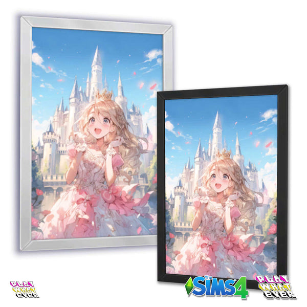 Sims 4 CC Princess Song in the Garden Anime Poster with Frame