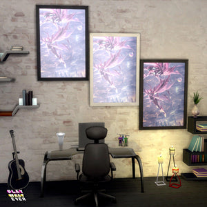 Sims 4 CC Purple Tinted Galaxy Anime Futuristic Poster - PlayWhatever