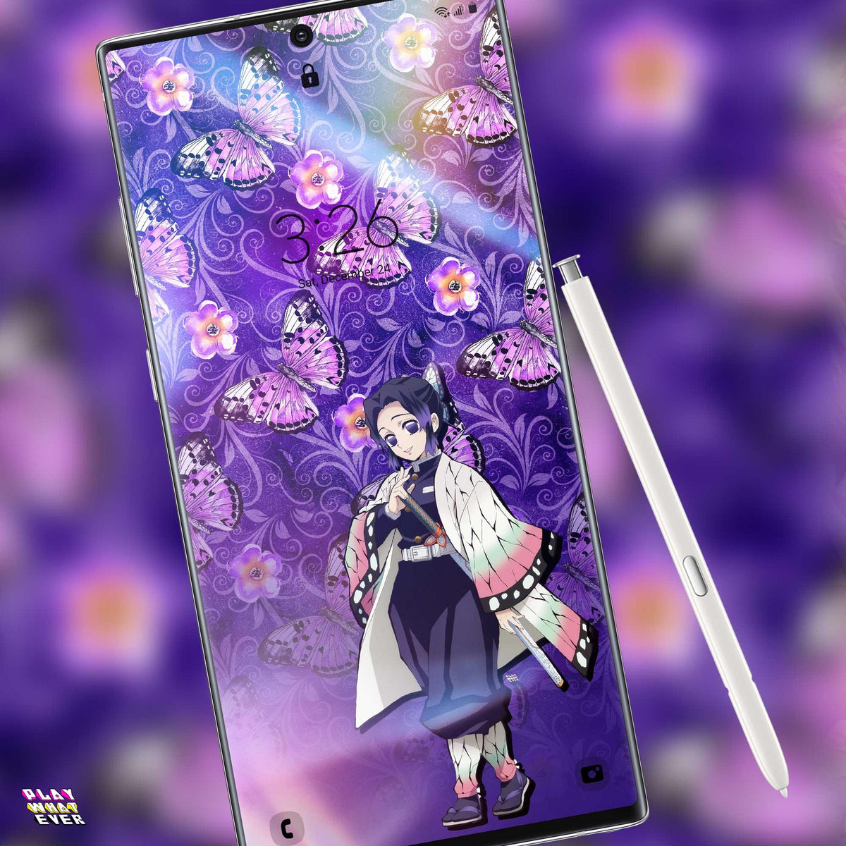 Demon Slayer Shinobu Kocho Insect Hashira Phone Wallpaper
