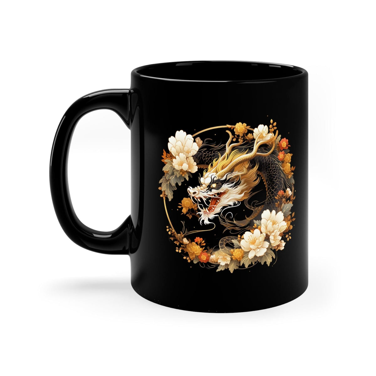 Ancient Dragon Spirit 11oz Black Mug - PlayWhatever