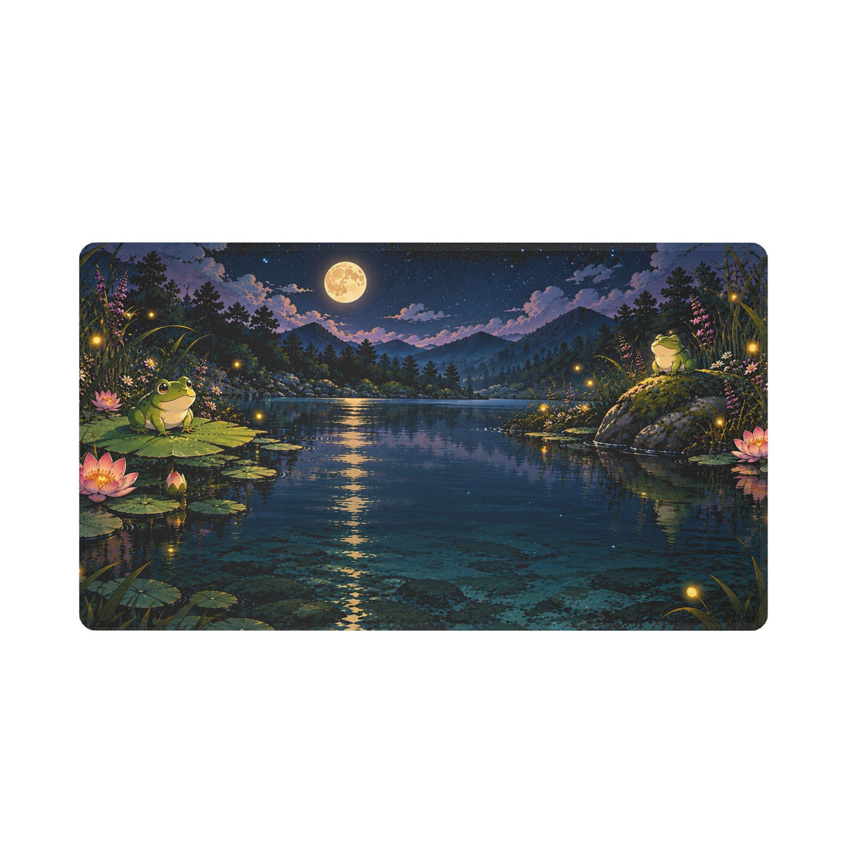 Moonlit Frog Lake – Cottagecore Desk Mat