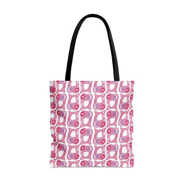 Kawaii Star Headset Patterned Tote Bag