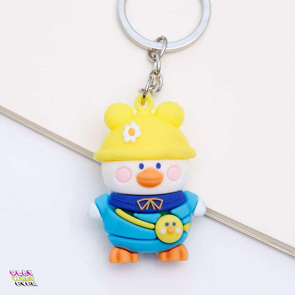 Duckie on a Picnic Cute Keychain