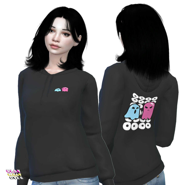 Sims 4 CC GhostOOO Comic Horror Hoodie