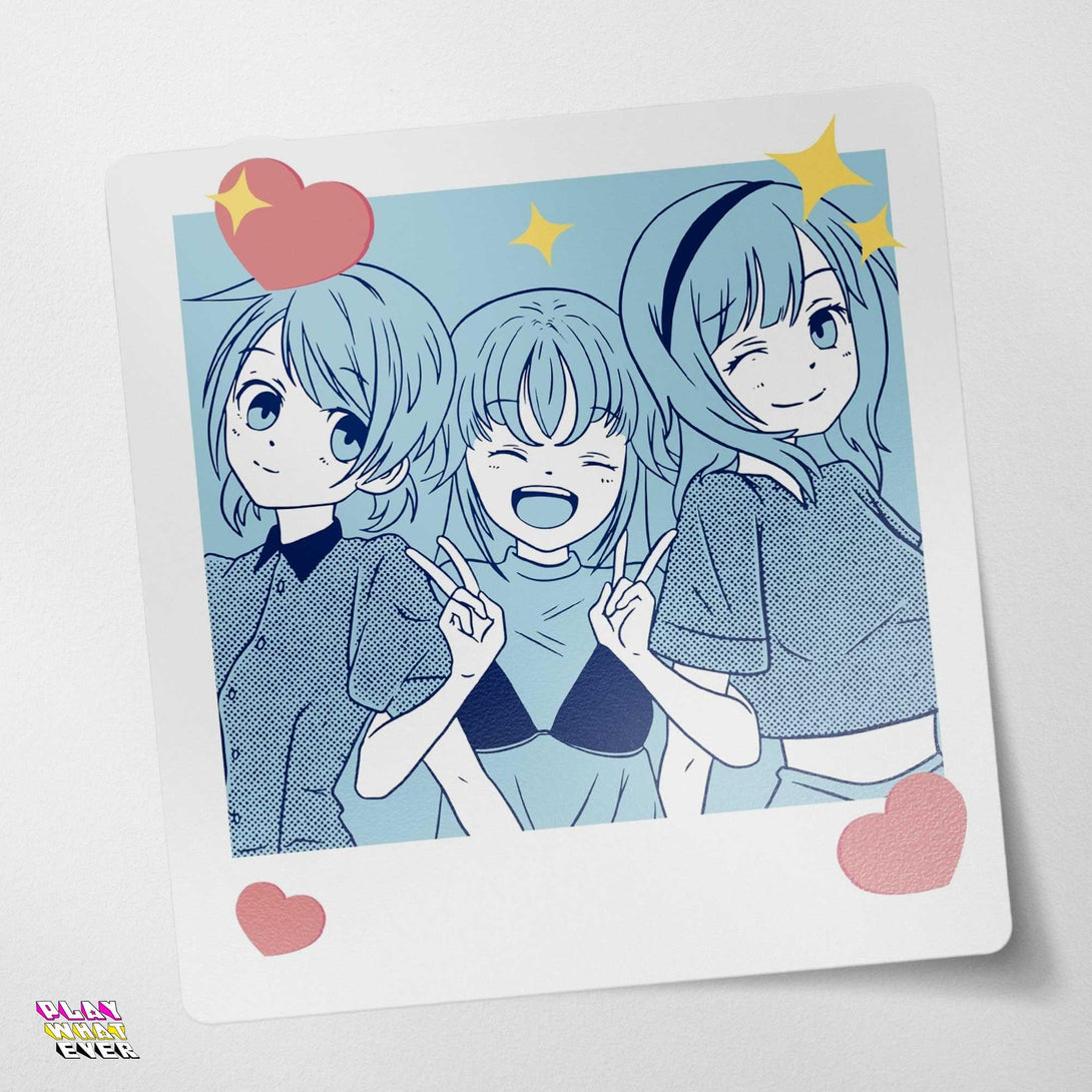 Anime School Girl Friends Waterproof Vinyl Sticker - PlayWhatever