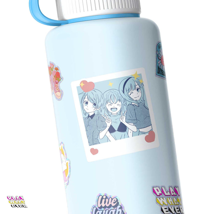 Anime School Girl Friends Waterproof Vinyl Sticker - PlayWhatever