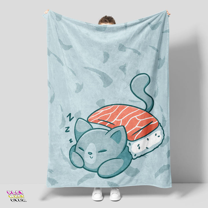 Sushi Cat Cute Velveteen Plush Blanket - PlayWhatever