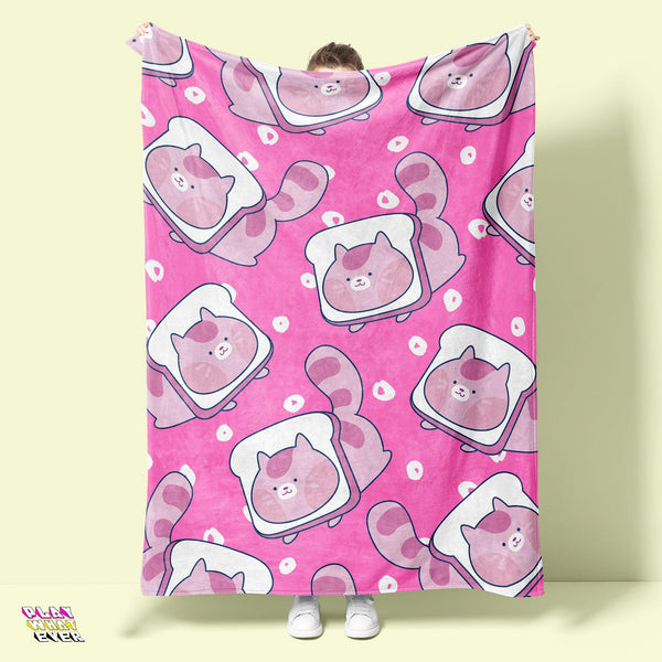 Cute Toast Kitten Velveteen Plush Blanket - PlayWhatever