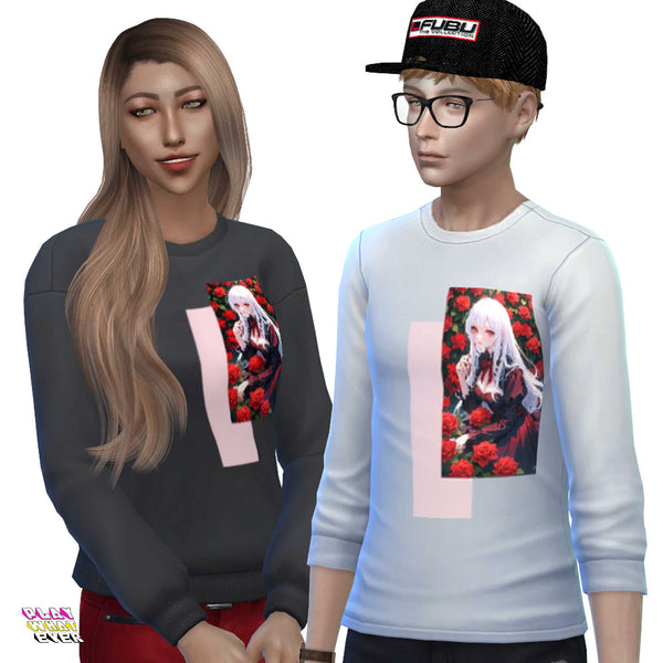 Sims 4 CC Rose Maiden Sweatshirt
