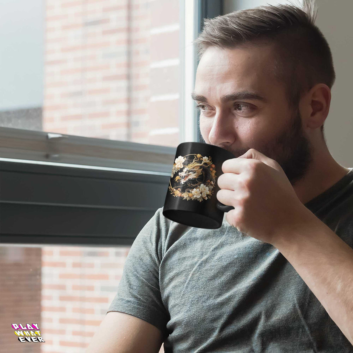 Ancient Dragon Spirit 11oz Black Mug - PlayWhatever