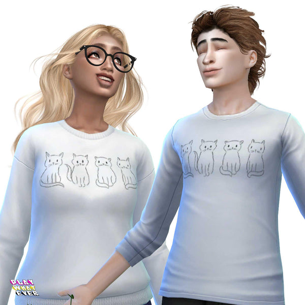 Sims 4 CC My Sweet Cat Sweatshirt