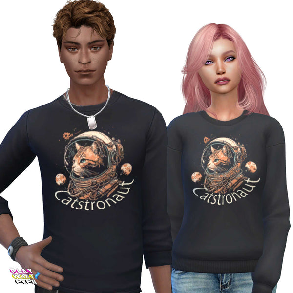 Sims 4 CC Catstronaut Sweatshirt