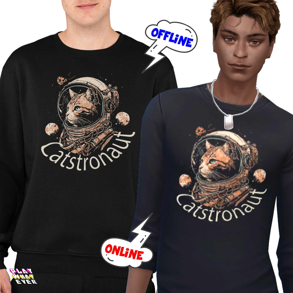 Sims 4 CC Catstronaut Sweatshirt