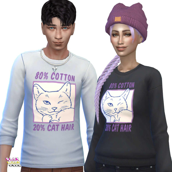 Sims 4 CC 80% Cotton 20% Cat Hair Sweatshirt