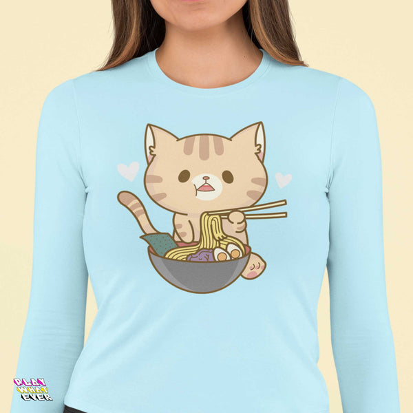 Meow Loves Ramen Long Sleeve T-Shirt