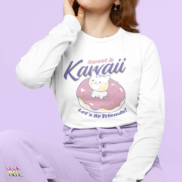 Let's Be Friends Meow Kawaii Long Sleeve T-Shirt