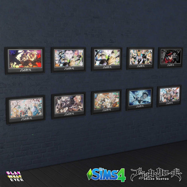 Sims 4 CC Black Clover Anime and Manga Poster Frame