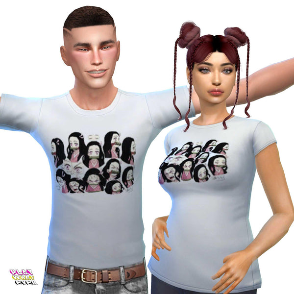 Sims 4 CC Demon Slayer Character Art T-Shirt V1