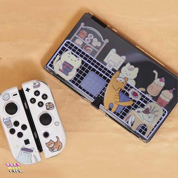 Cozy Cat Dessert Cafe Nintendo Switch Case