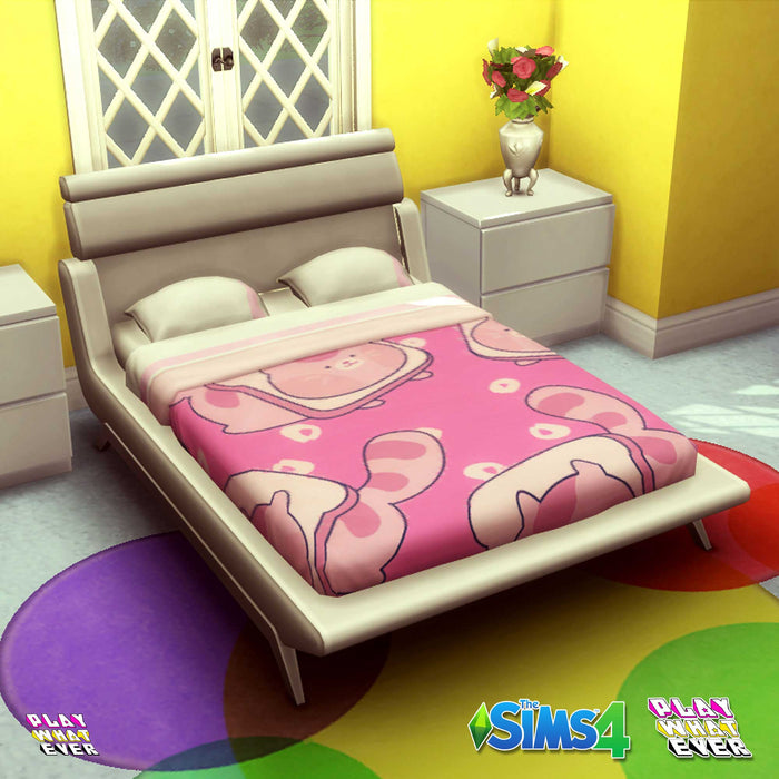 Sims 4 CC Cute Toast Kitten Plush Bed