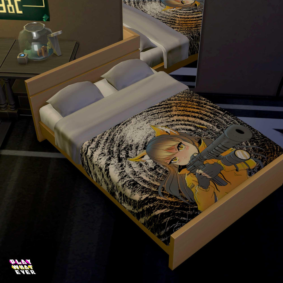Sims 4 CC Anime Cat Girl Gunner Bed - PlayWhatever