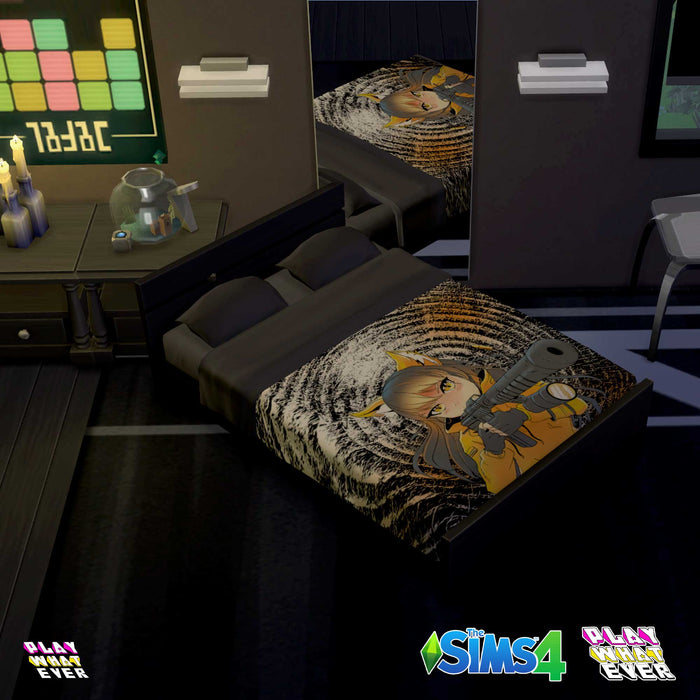 Sims 4 CC Anime Cat Girl Gunner Bed