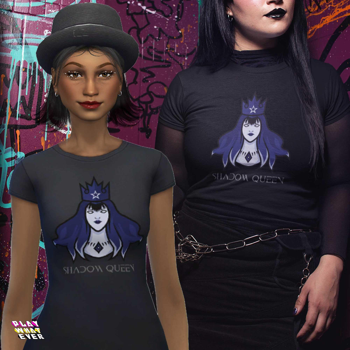 Sims 4 CC Shadow Queen Shirt - PlayWhatever