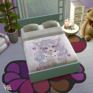 Sims 4 CC Cute Unicorn Anime Girl Bed - PlayWhatever