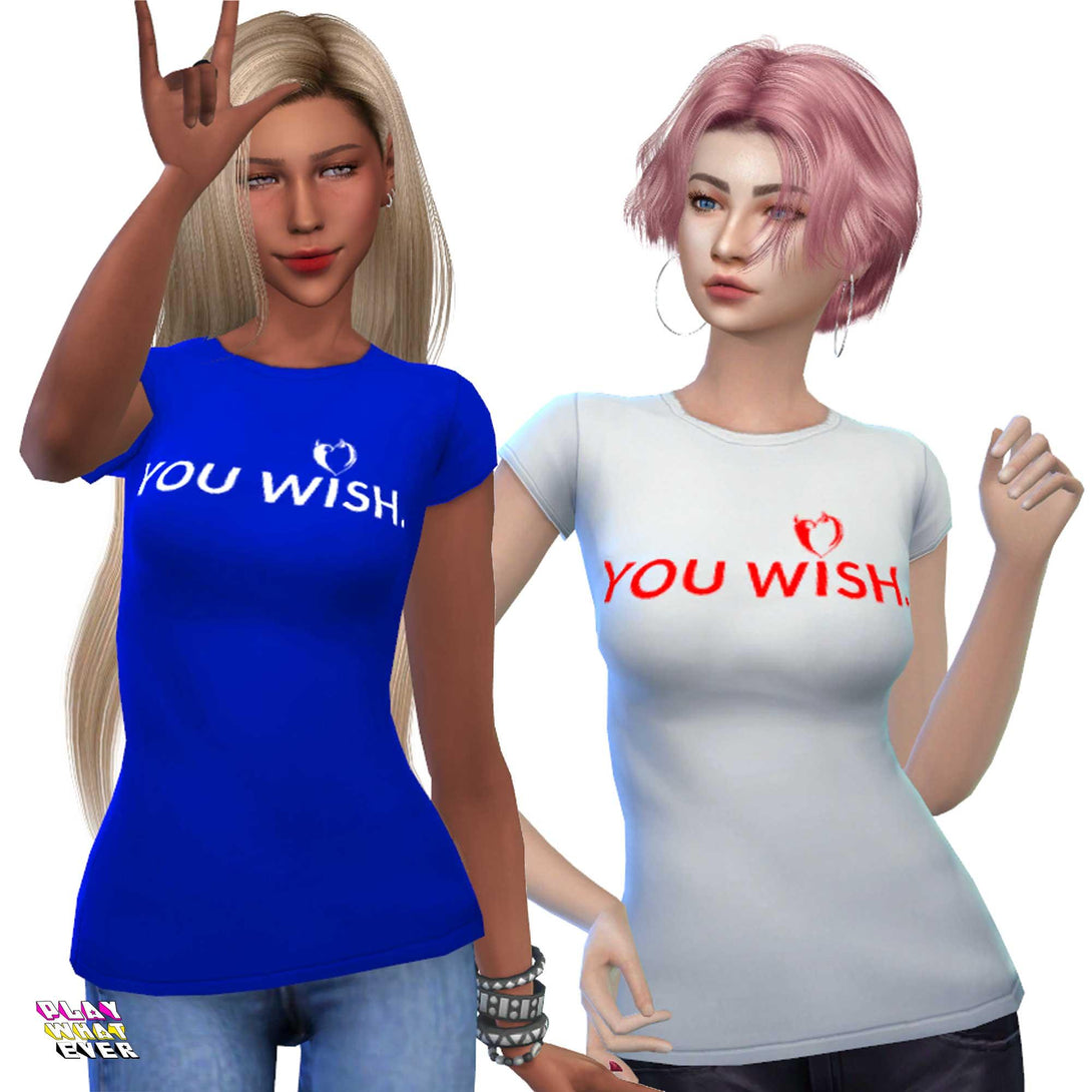 Sims 4 CC You Wish Devil Heart Shirt - PlayWhatever