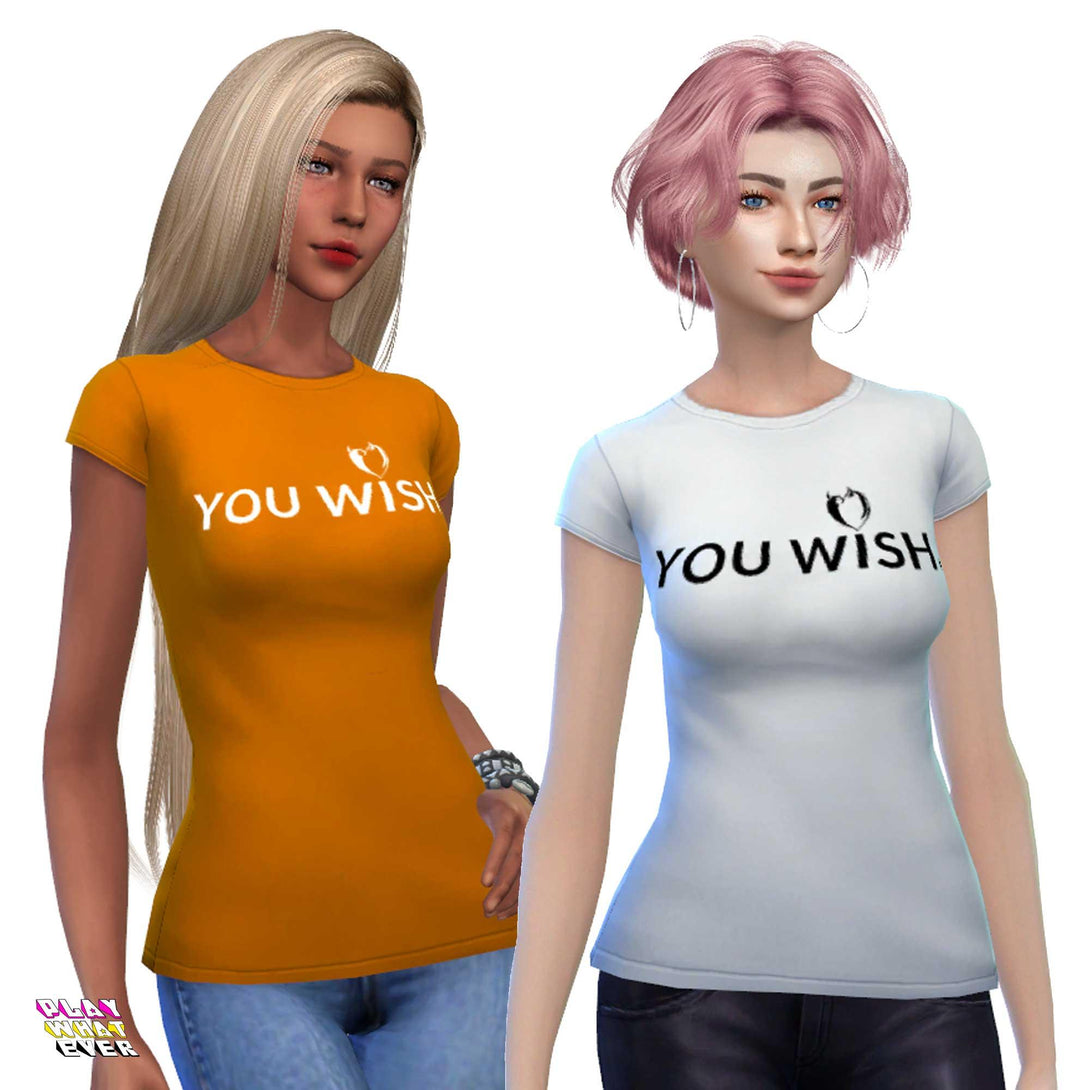Sims 4 CC You Wish Devil Heart Shirt - PlayWhatever